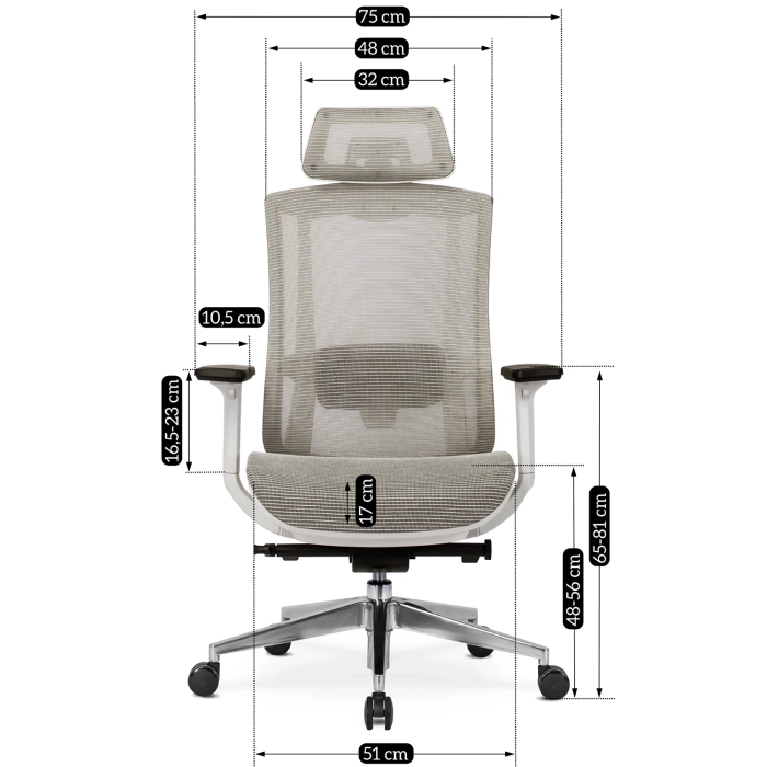 Fotel Obrotowy SKY Ergonomiczny Beżowy