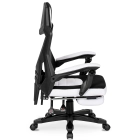 Fotel Obrotowy BING Gamingowy z Podnóżkiem Czarny/Biały