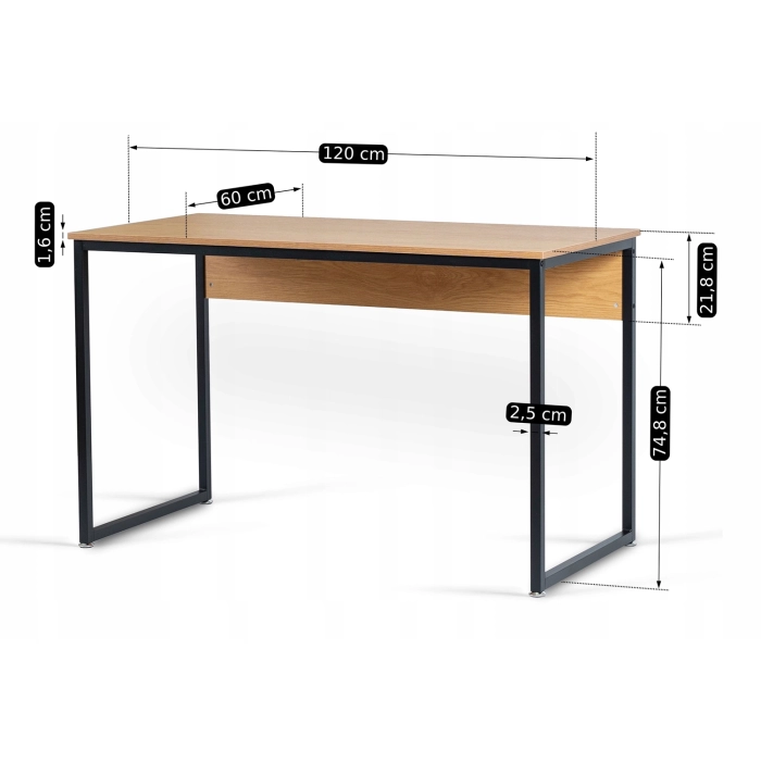 Biurko ROSS 120 cm Dąb Złoty/Czarny