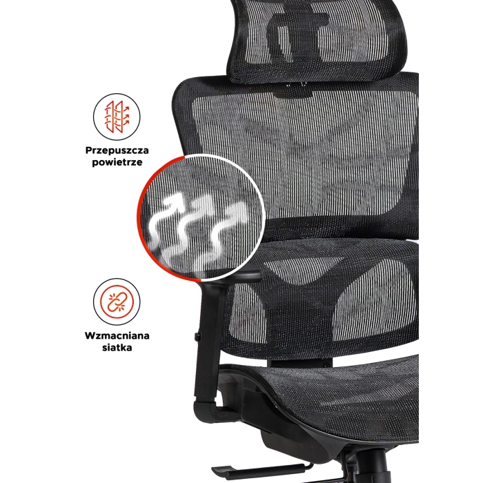 Fotel Obrotowy ROYAL Ergonomiczny Czarny