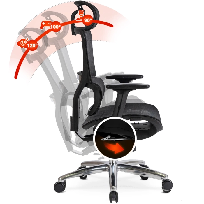 Fotel Obrotowy ROYAL Ergonomiczny Czarny