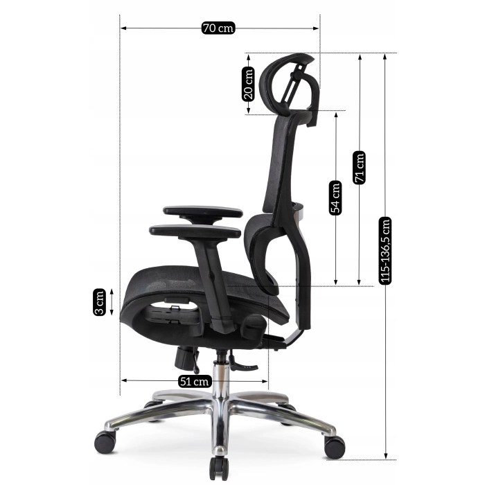 Fotel Obrotowy ROYAL Ergonomiczny Czarny