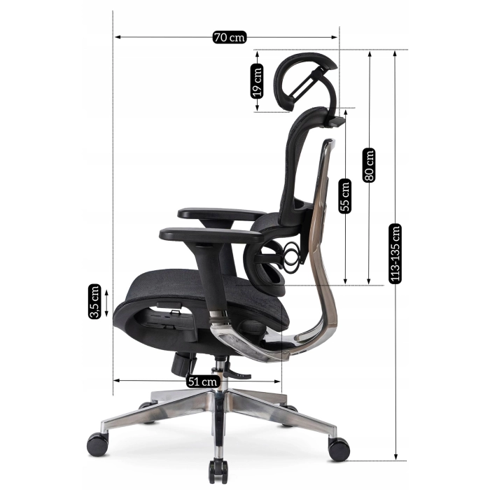 Fotel Obrotowy NINO Ergonomiczny Czarny