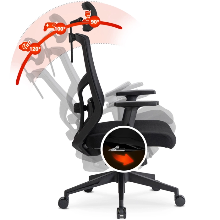 Fotel Obrotowy BENTO Ergonomiczny Czarny