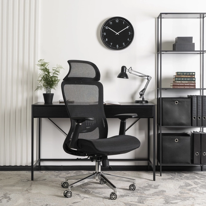 Fotel Obrotowy LITOS Ergonomiczny Czarny
