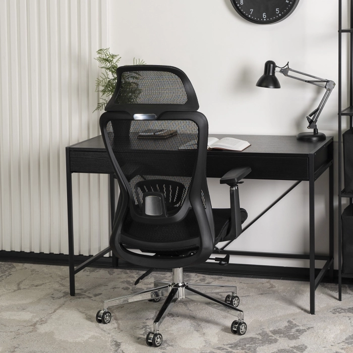 Fotel Obrotowy LITOS Ergonomiczny Czarny