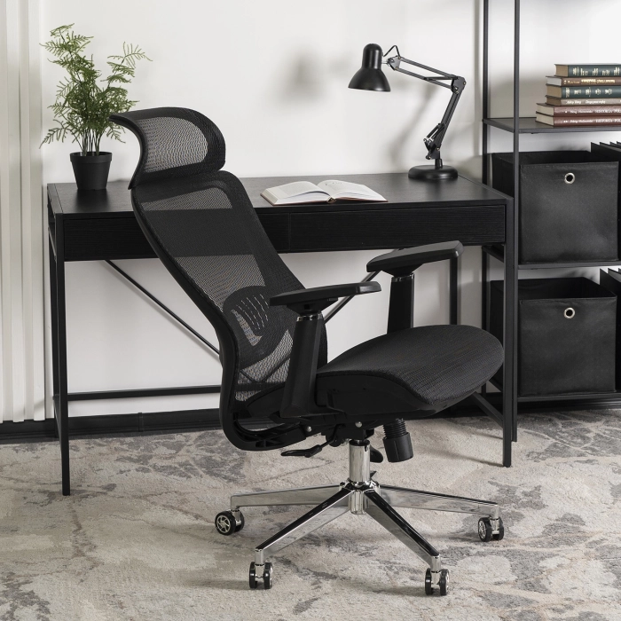 Fotel Obrotowy LITOS Ergonomiczny Czarny
