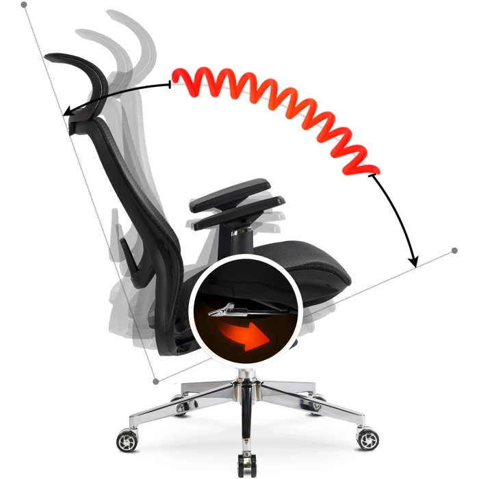 Fotel Obrotowy LITOS Ergonomiczny Czarny