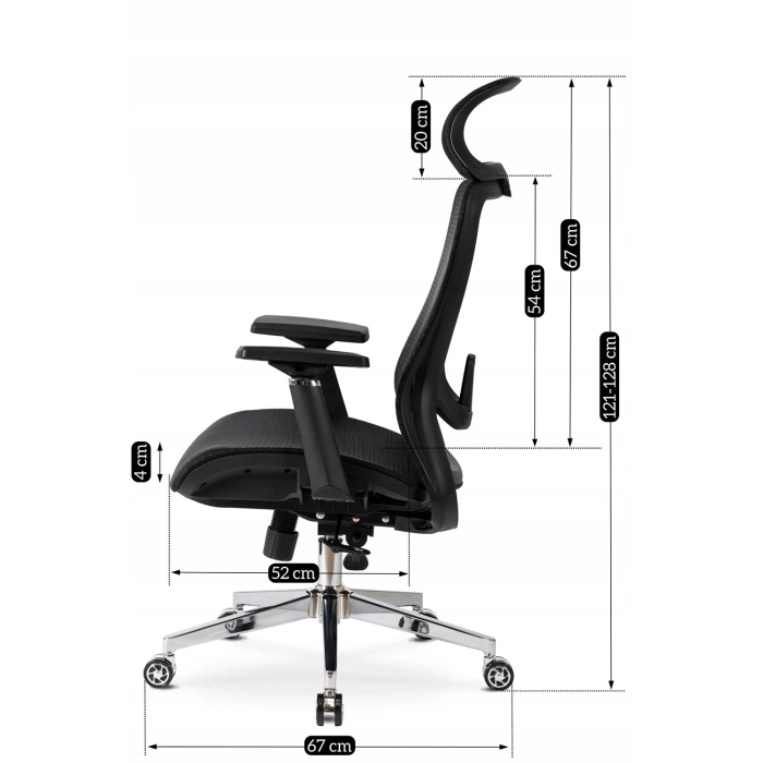 Fotel Obrotowy LITOS Ergonomiczny Czarny