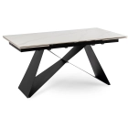Stół VICTOR Ceramiczny Rozkładany 160-240 cm Biały Marmur/Czarny