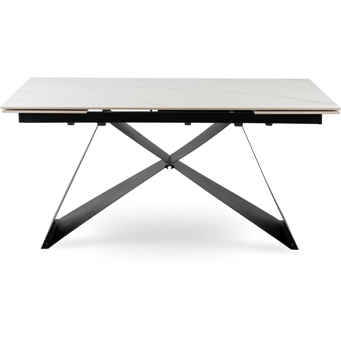 Stół VICTOR Ceramiczny Rozkładany 160-240 cm Biały Marmur/Czarny