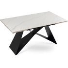 Stół VICTOR Ceramiczny Rozkładany 160-240 cm Biały Marmur/Czarny