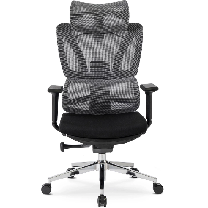 Fotel Obrotowy DELSIN Ergonomiczny Czarny Z Podnóżkiem