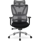 Fotel Obrotowy DELSIN Ergonomiczny Czarny Z Podnóżkiem