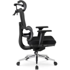 Fotel Obrotowy DELSIN Ergonomiczny Czarny Z Podnóżkiem