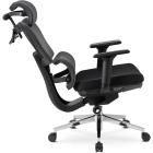 Fotel Obrotowy DELSIN Ergonomiczny Czarny Z Podnóżkiem