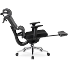 Fotel Obrotowy DELSIN Ergonomiczny Czarny Z Podnóżkiem