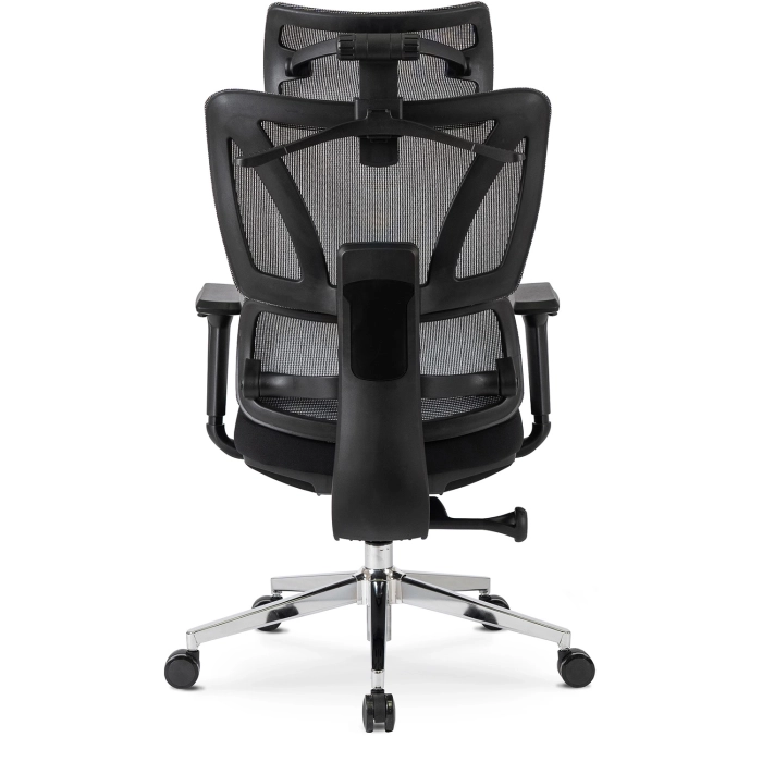 Fotel Obrotowy DELSIN Ergonomiczny Czarny Z Podnóżkiem