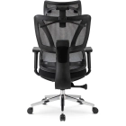 Fotel Obrotowy DELSIN Ergonomiczny Czarny Z Podnóżkiem
