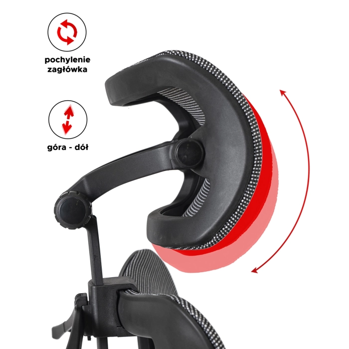 Fotel Obrotowy DELSIN Ergonomiczny Czarny Z Podnóżkiem