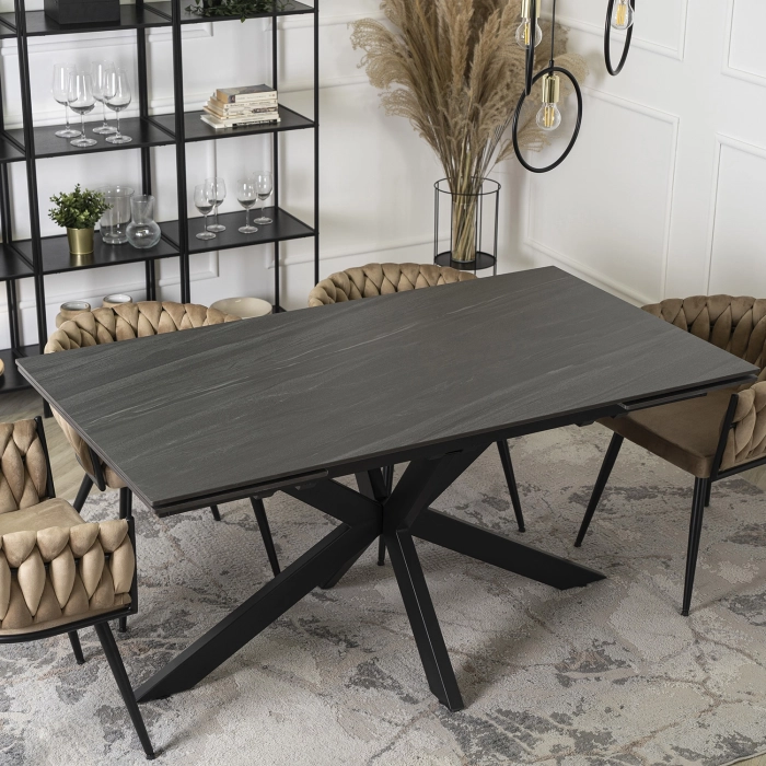 Stół BRUNO Ceramiczny Rozkładany 160-240 cm Czarny