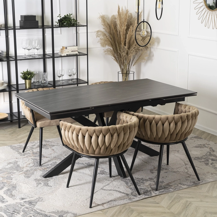 Stół BRUNO Ceramiczny Rozkładany 160-240 cm Czarny