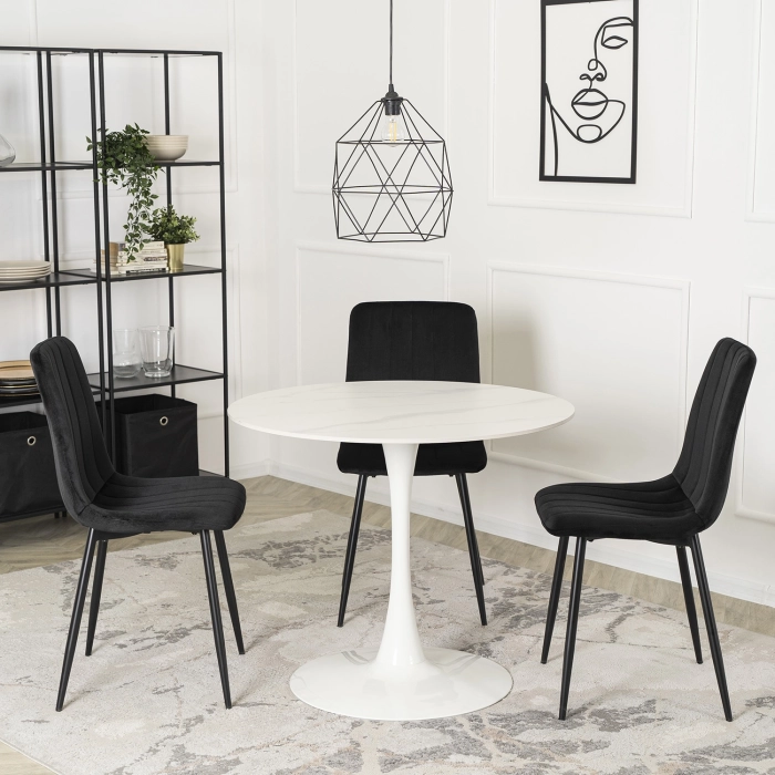 Stół SANDER Ceramiczny 89 cm Biały