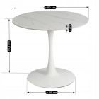 Stół SANDER Ceramiczny 89 cm Biały