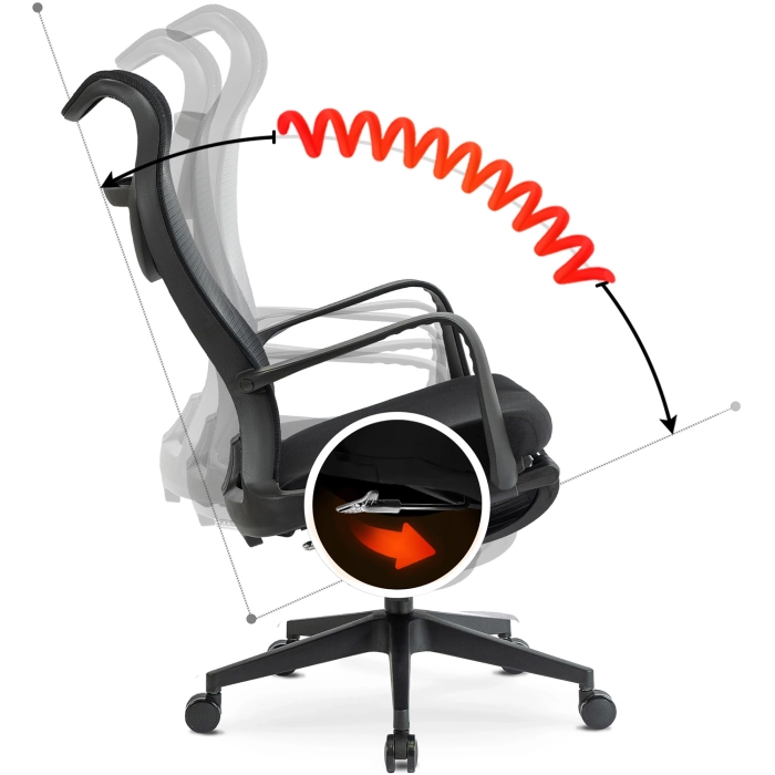 Fotel Obrotowy ACTON Ergonomiczny Czarny
