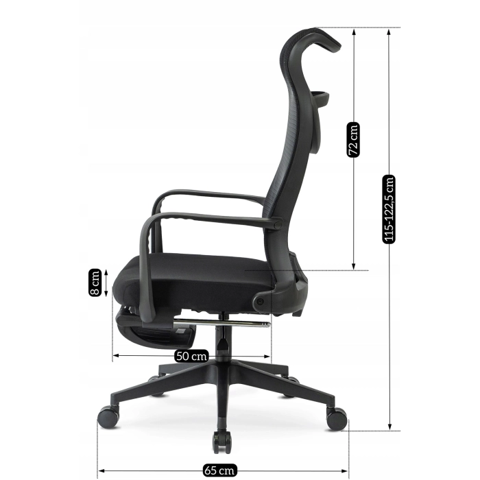 Fotel Obrotowy ACTON Ergonomiczny Czarny