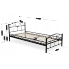 Łóżko Metalowe GRIFFIN 90x200 Czarne