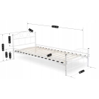 Łóżko Metalowe GRIFFIN 90x200 Białe