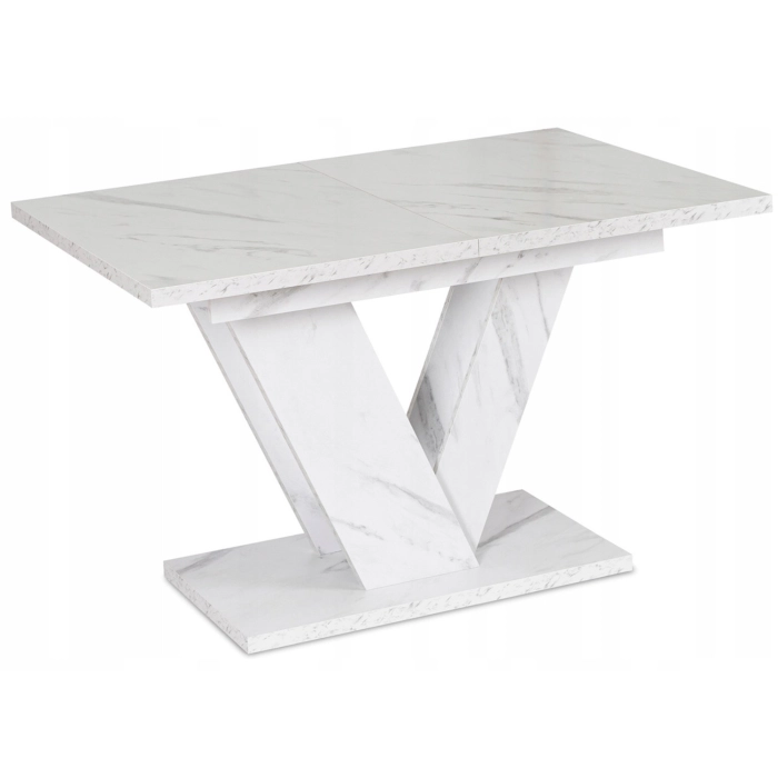 Stół CLARK Rozkładany 120-160 cm Biały Marmur