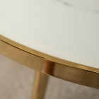 Stół TINGA 100 cm Szklany Biały Marmur/Złoty