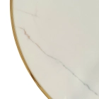 Stół TINGA 100 cm Szklany Biały Marmur/Złoty