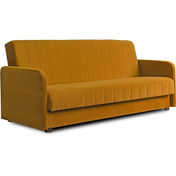 Sofa Rozkładana PORTO Musztardowa Welurowa