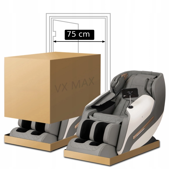 Fotel Masujący VX MAX Szary Ekoskóra