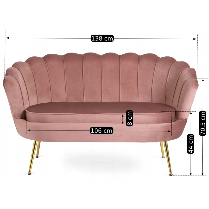 Sofa ZENDAYA Różowa