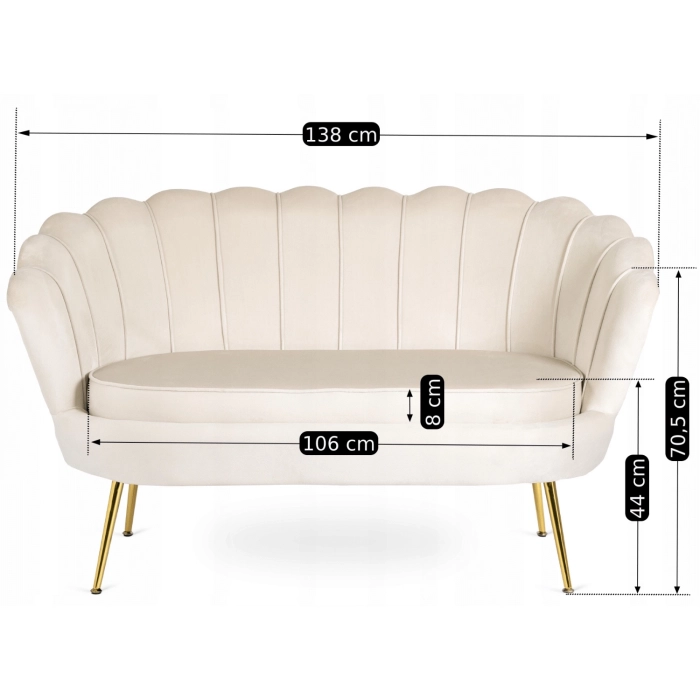 Sofa ZENDAYA Kremowa
