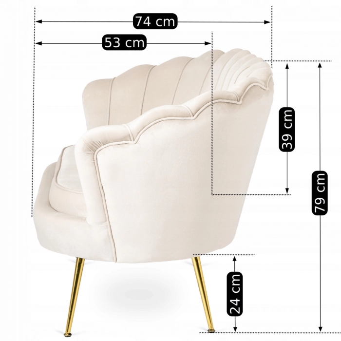 Sofa ZENDAYA Kremowa
