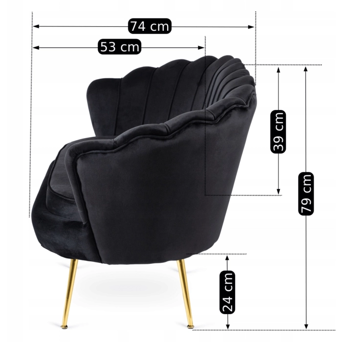 Sofa ZENDAYA Czarna