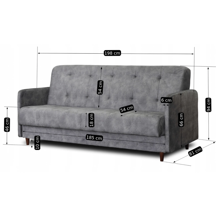 Sofa Rozkładana TIVOLI Szara