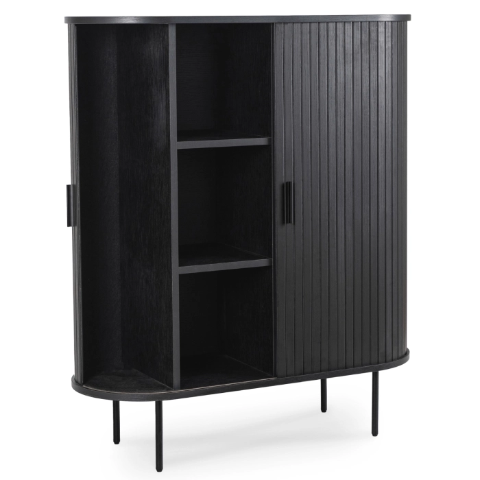 Komoda TRISH 100 cm Dwudrzwiowa Rozsuwana Czarna