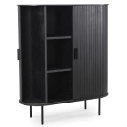 Komoda TRISH 100 cm Dwudrzwiowa Rozsuwana Czarna