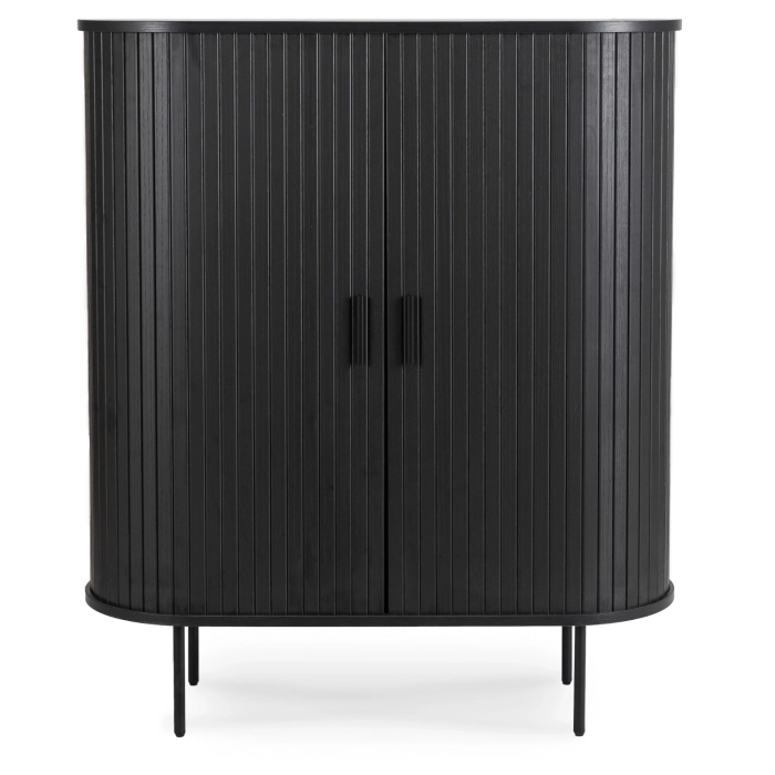 Komoda TRISH 100 cm Dwudrzwiowa Rozsuwana Czarna
