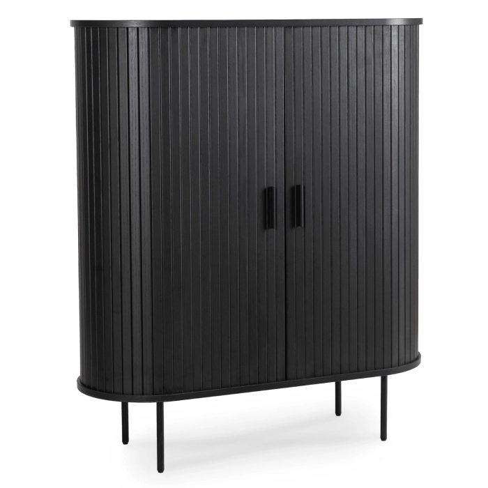 Komoda TRISH 100 cm Dwudrzwiowa Rozsuwana Czarna