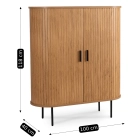 Komoda TRISH 100 cm Dwudrzwiowa Rozsuwana Dąb