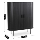 Komoda TRISH 100 cm Dwudrzwiowa Rozsuwana Czarna