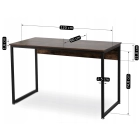 Biurko ROSS 120 cm Dąb Rustykalny/Czarny