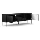 Szafka RTV MARCOS 154 cm Ryflowana Czarna